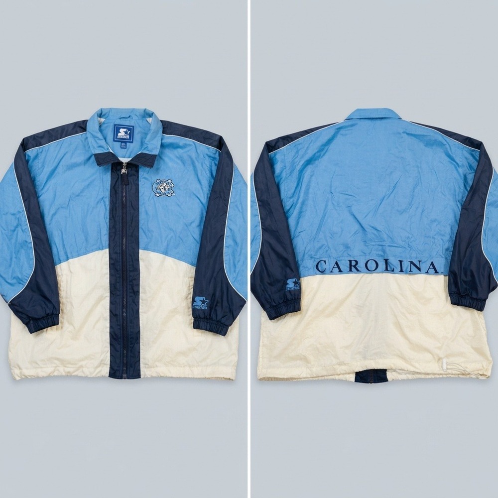 Vintage 90s Starter UNC North Carolina Tar Heels Windbreaker Jacket Mens 2XL
